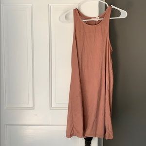 Suede light pink dress